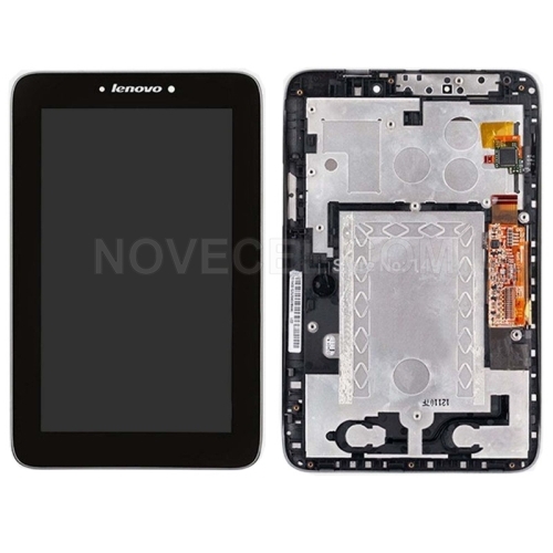 LCD Screen + Touch Screen Digitizer Assembly with Frame for Lenovo Idea Tab A2107(Black)